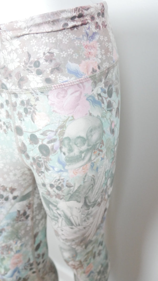 Evolution and Creation floral skull leggings